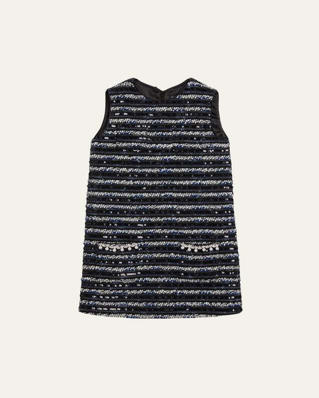 Girl's Lana Sleeveless Boucle Dress